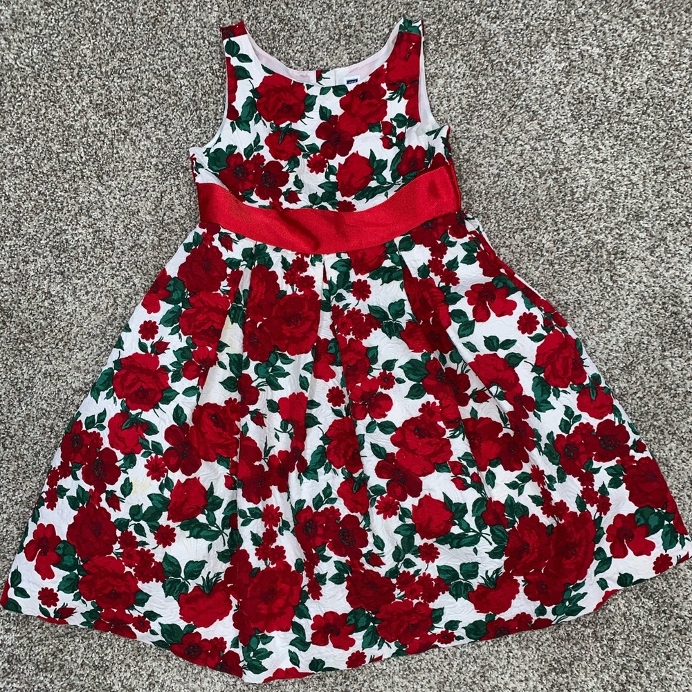 Janie and Jack Floral Jacquard Dress Red Roses